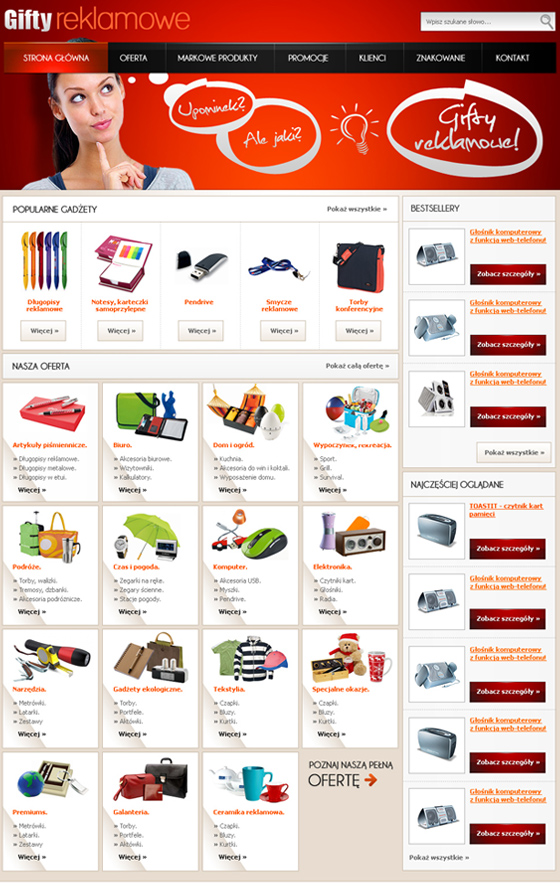 Gifty reklamowe - wersja alternatywna – ekran w wersji desktop 1