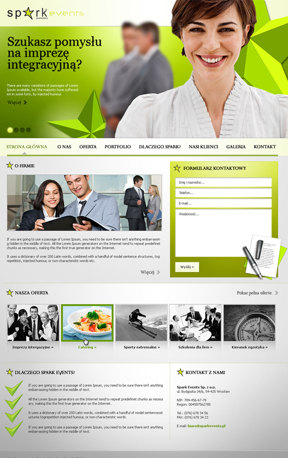 Spark Events – ekran w wersji desktop 1