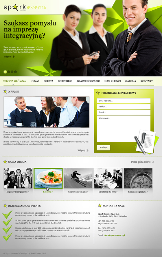 Spark Events – ekran w wersji desktop 2