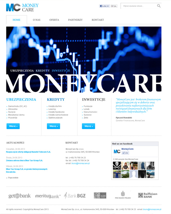 Money Care Sp. z o.o. – Desktop-Version, Ansicht 1