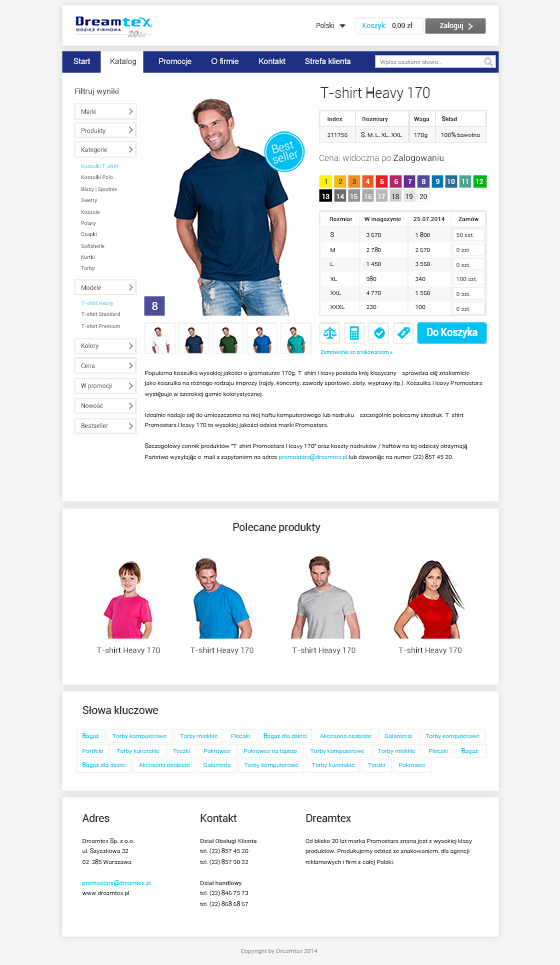 Dreamtex Sp. z o.o. – Desktop-Version, Ansicht 2