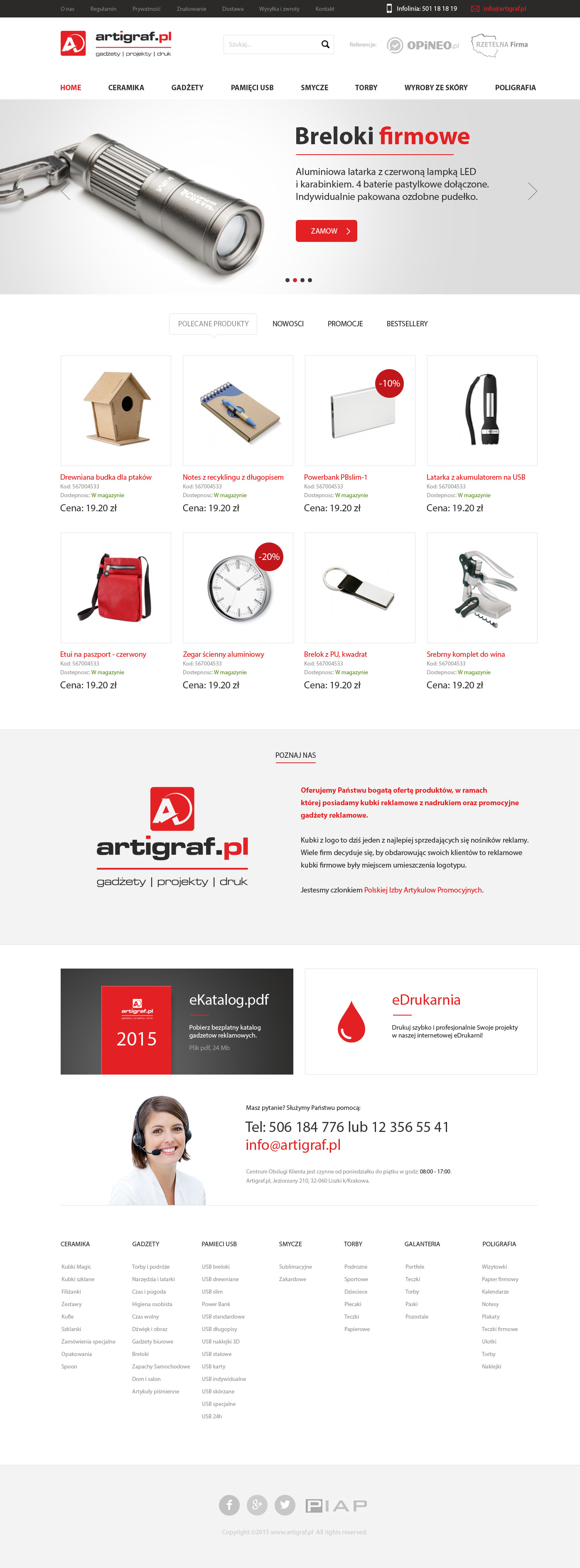 Artigraf – ekran w wersji desktop 1