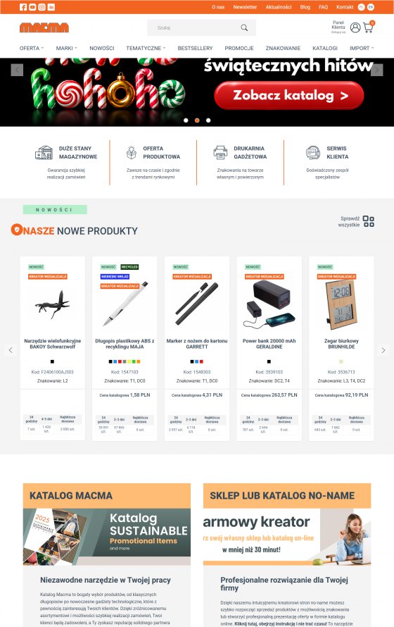 Macma Poland – B2B platform for advertising agencies – desktop screen 1