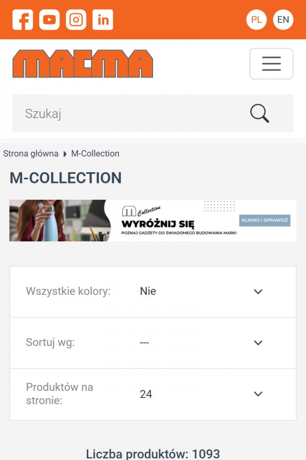 Macma Polska – B2B-Plattform für Werbeagenturen – mobile Version, Ansicht 2