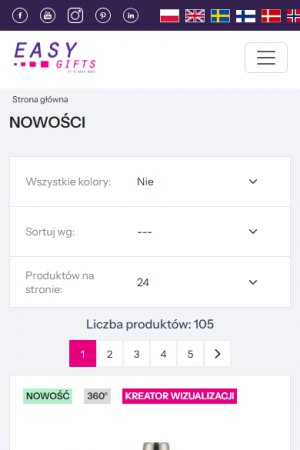 Easy Gifts – B2B platform for a promotional products importer – mobile screen 2