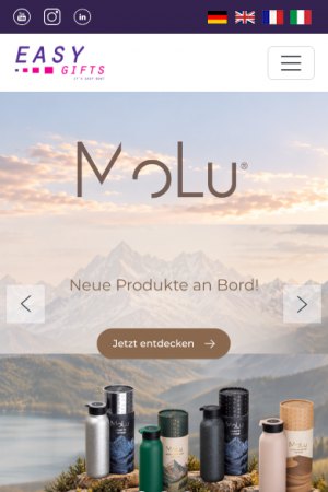 Easy Gifts GmbH – B2B platform with agency shops – mobile screen 1