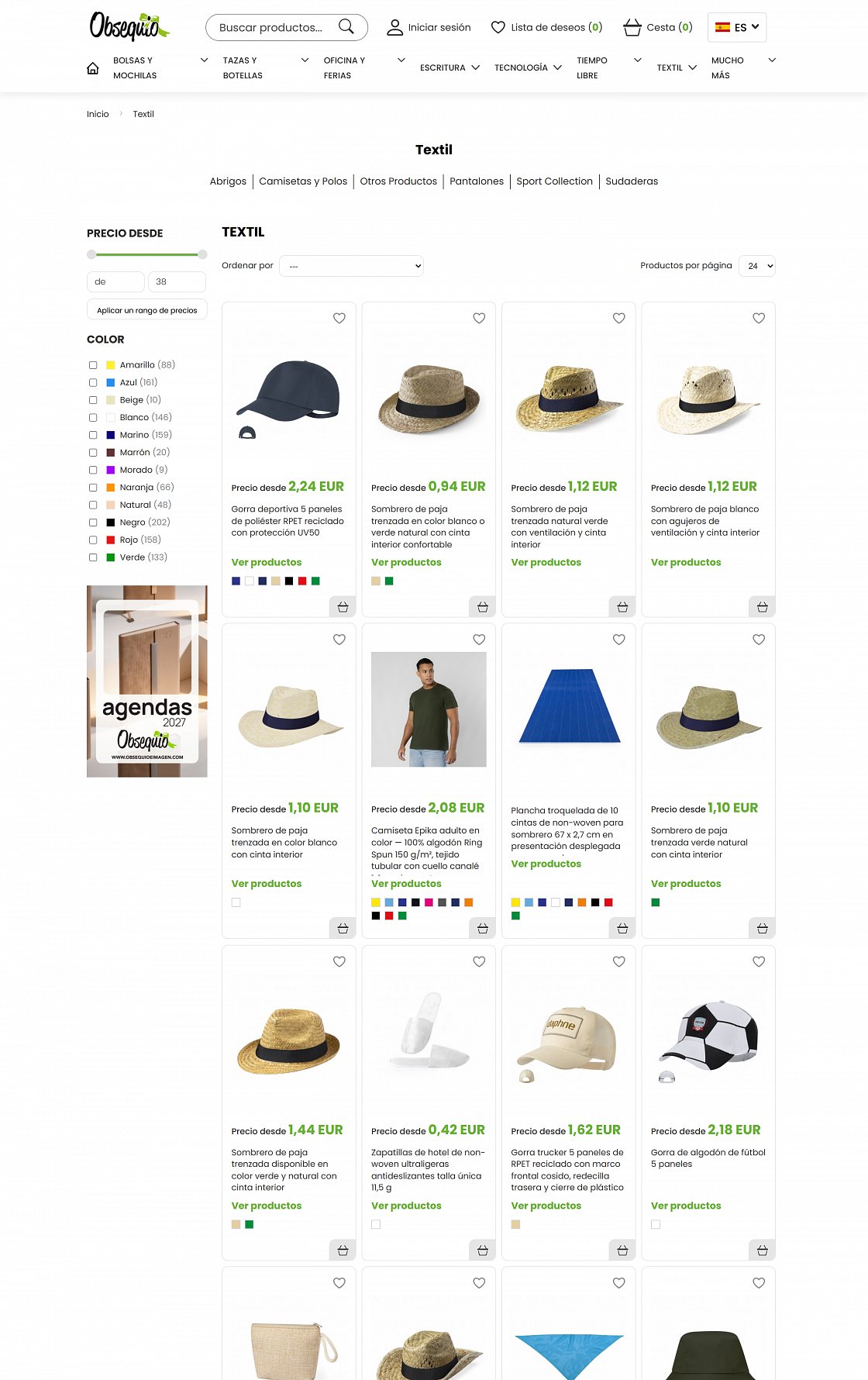 Spark Promotions España – Werbeartikel-Shop – Desktop-Version, Ansicht 2
