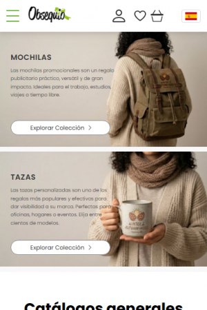 Spark Promotions España – promotional products shop – mobile screen 1