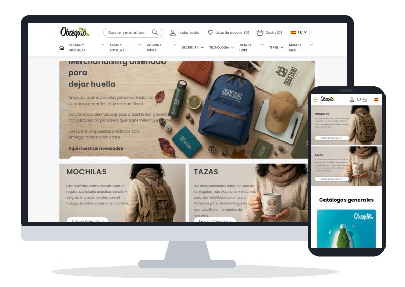 Spark Promotions España – promotional products shop – website on different devices