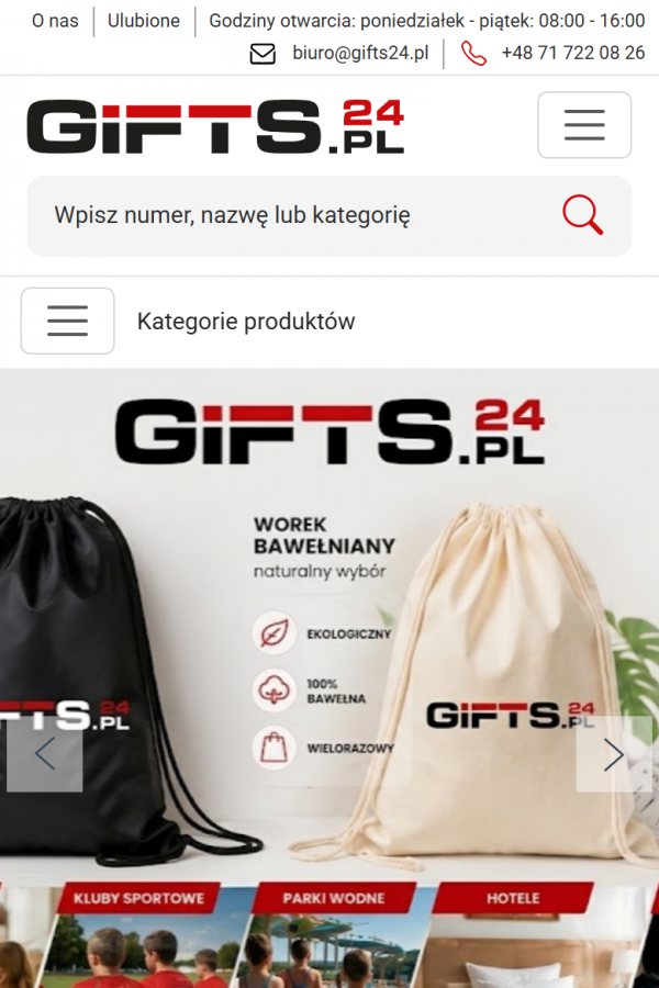 Gifts24 – Werbeartikel-Shop – mobile Version, Ansicht 1