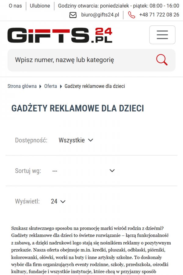 Gifts24 – Werbeartikel-Shop – mobile Version, Ansicht 2