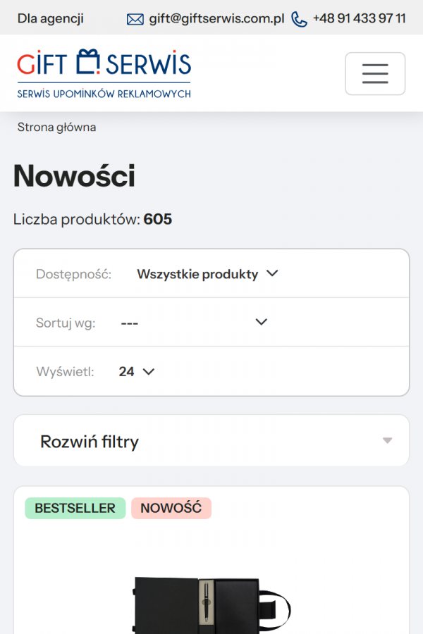 Giftserwis – Werbeartikel-Shop – mobile Version, Ansicht 2