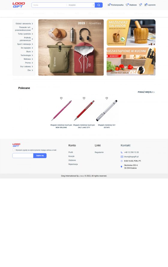 LogoGift – promotional products shop – desktop screen 1