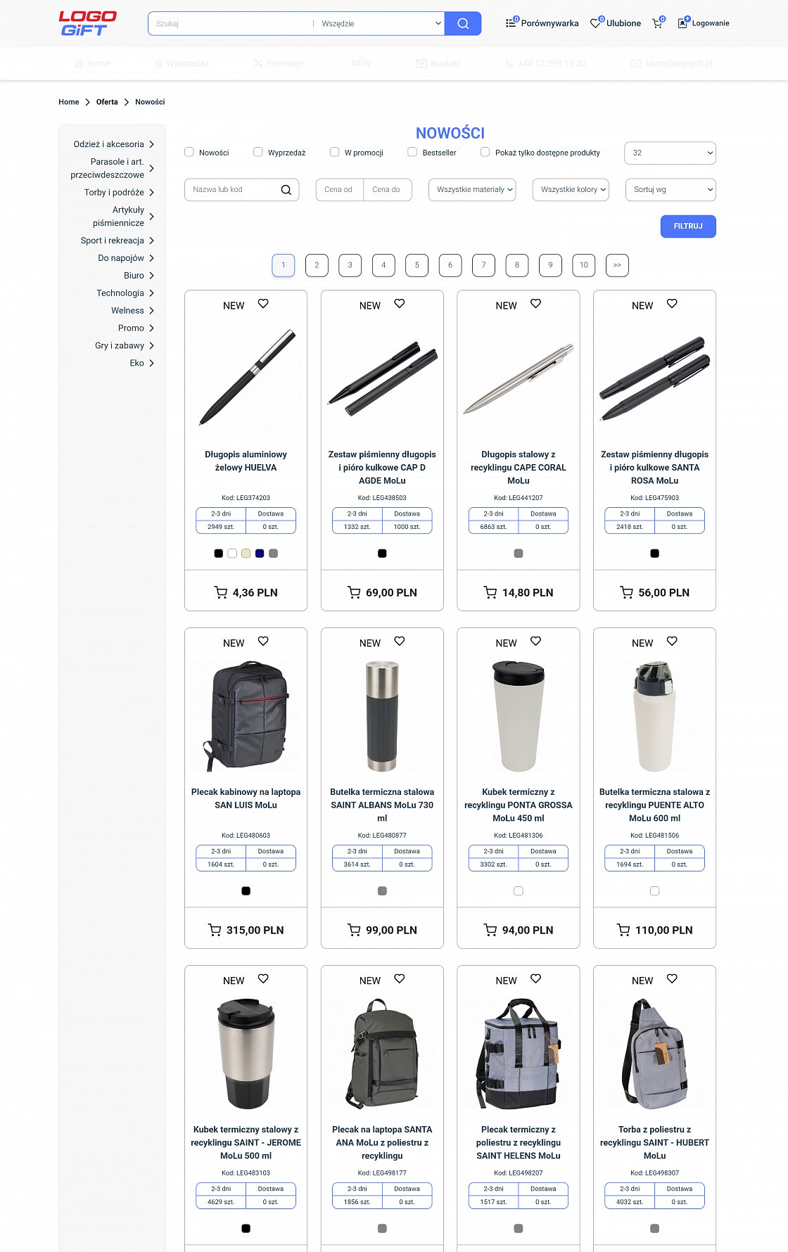 LogoGift – Werbeartikel-Shop – Desktop-Version, Ansicht 2