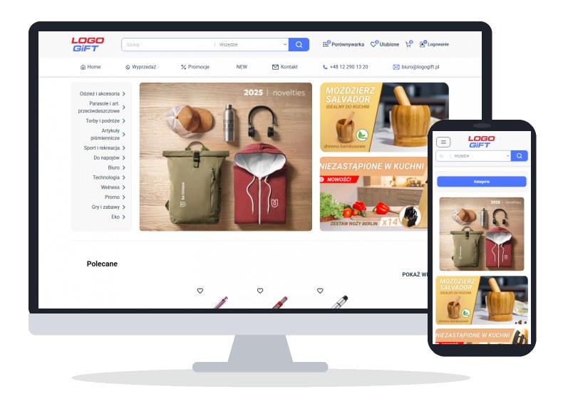 LogoGift – promotional products shop – website on different devices