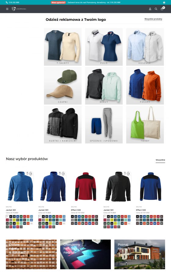 Logo Polska – embroidered and printed apparel shop – desktop screen 2