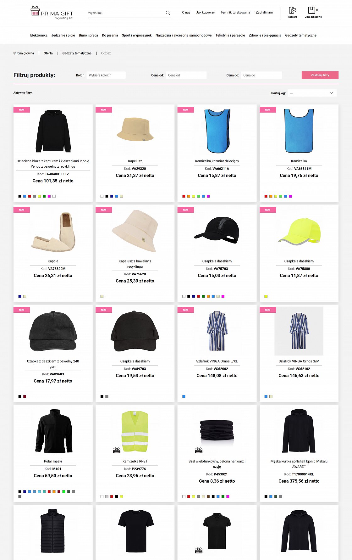 Prima Gift – Werbeartikel-Shop – Desktop-Version, Ansicht 2