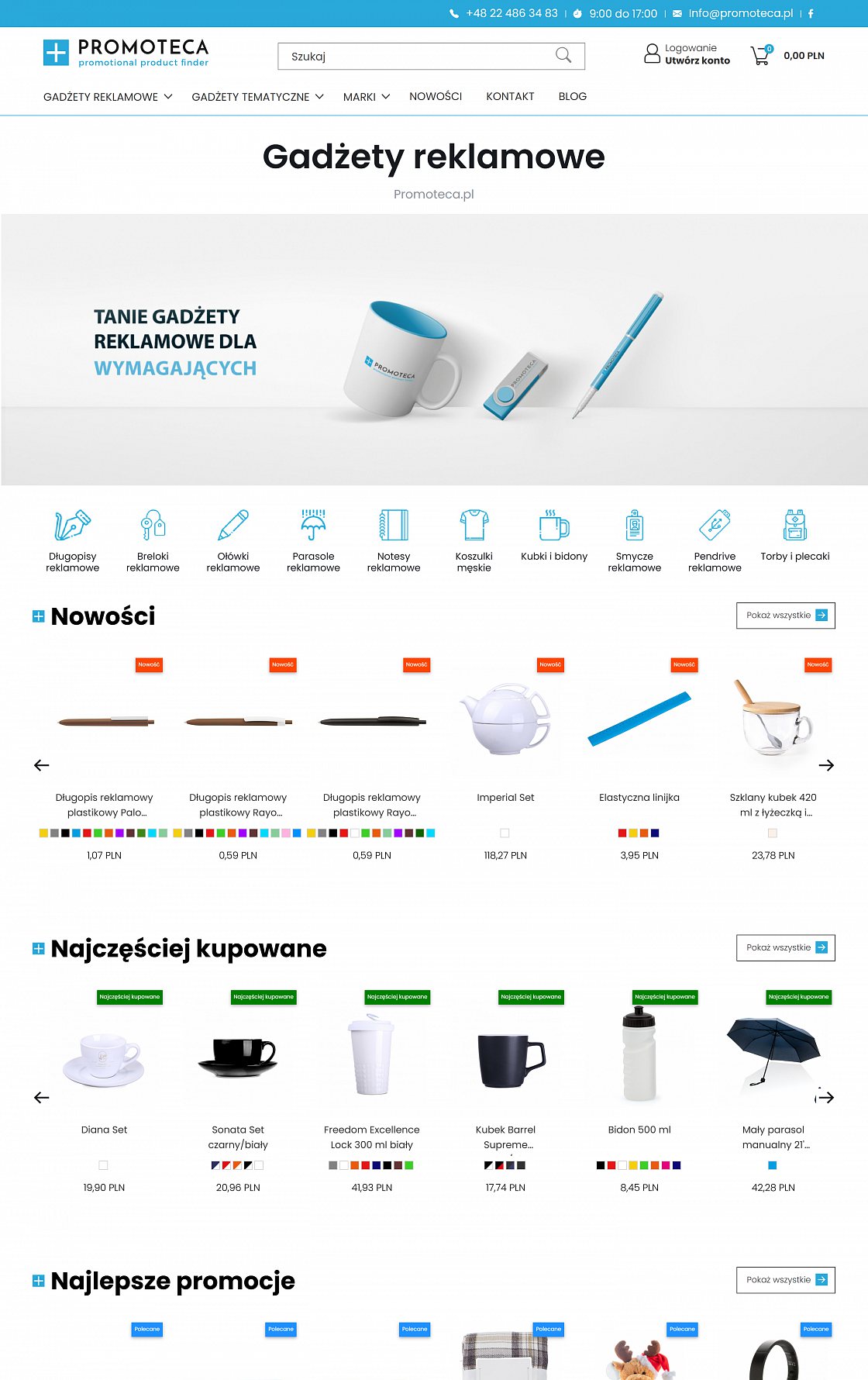 Promoteca – Werbeartikel-Shop – Desktop-Version, Ansicht 1