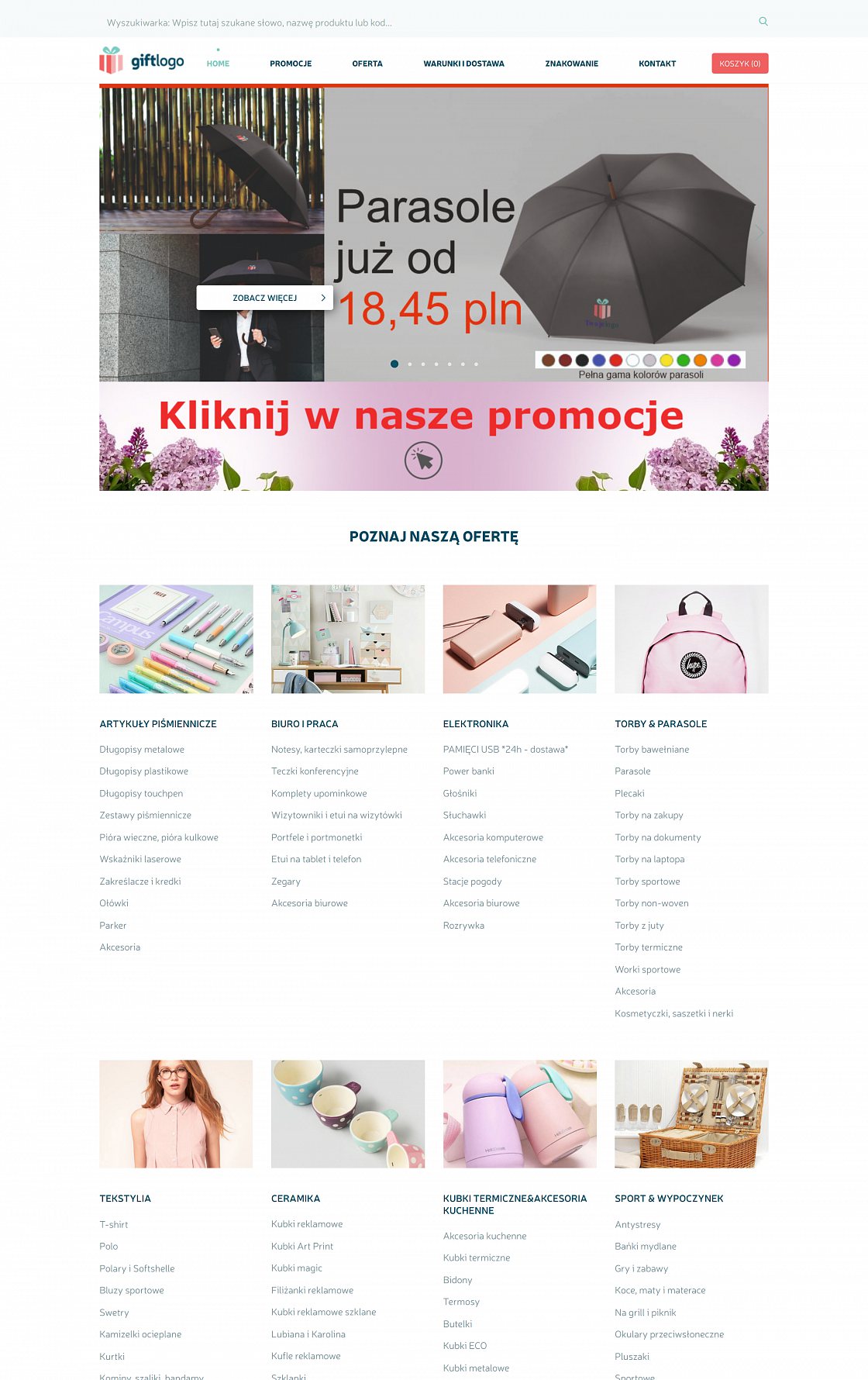 GiftLogo – Werbeartikel-Shop – Desktop-Version, Ansicht 1