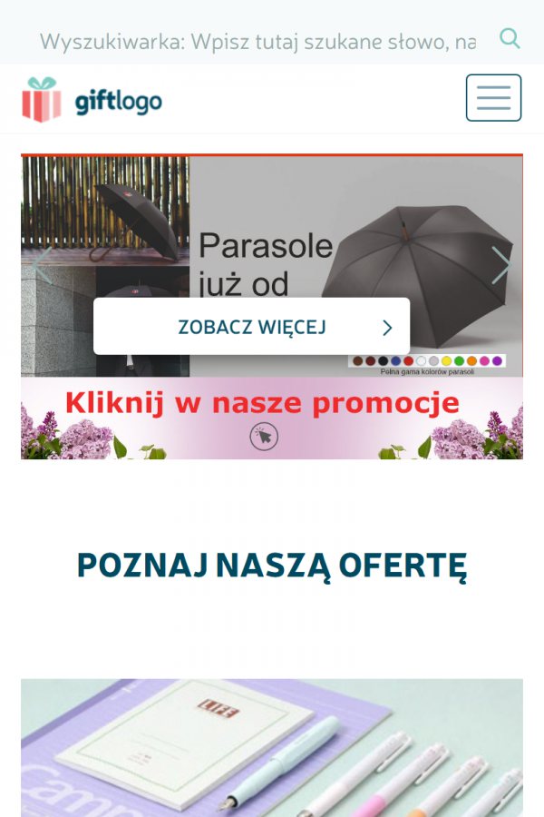 GiftLogo – Werbeartikel-Shop – mobile Version, Ansicht 1
