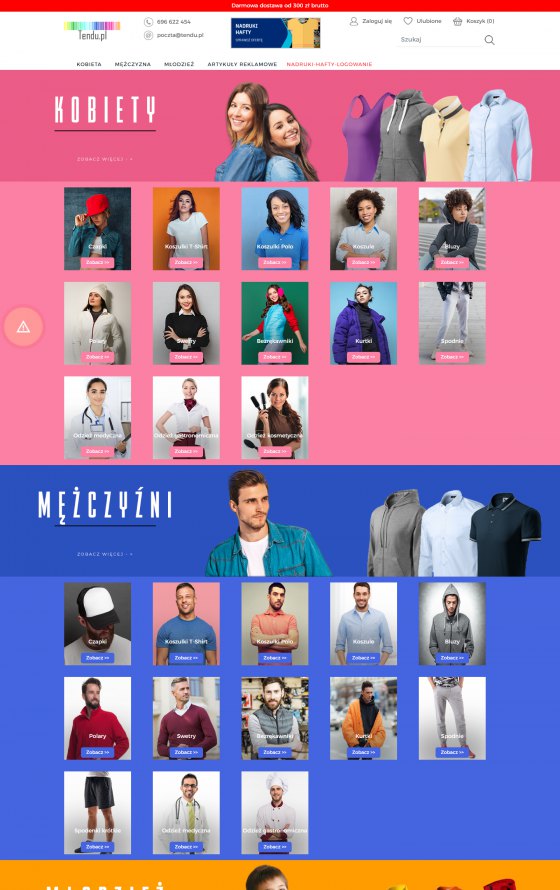 Tendu – printed apparel shop – desktop screen 1