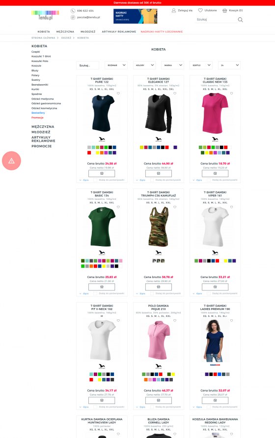 Tendu – printed apparel shop – desktop screen 2