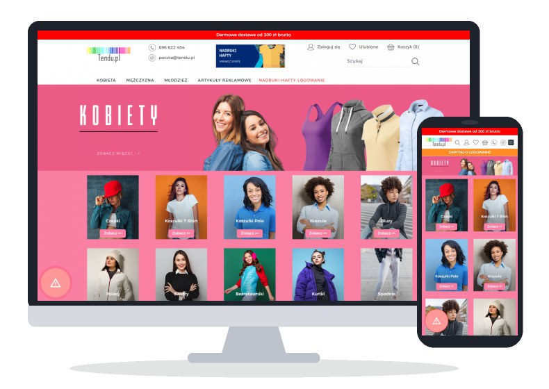 Tendu – printed apparel shop – website on different devices