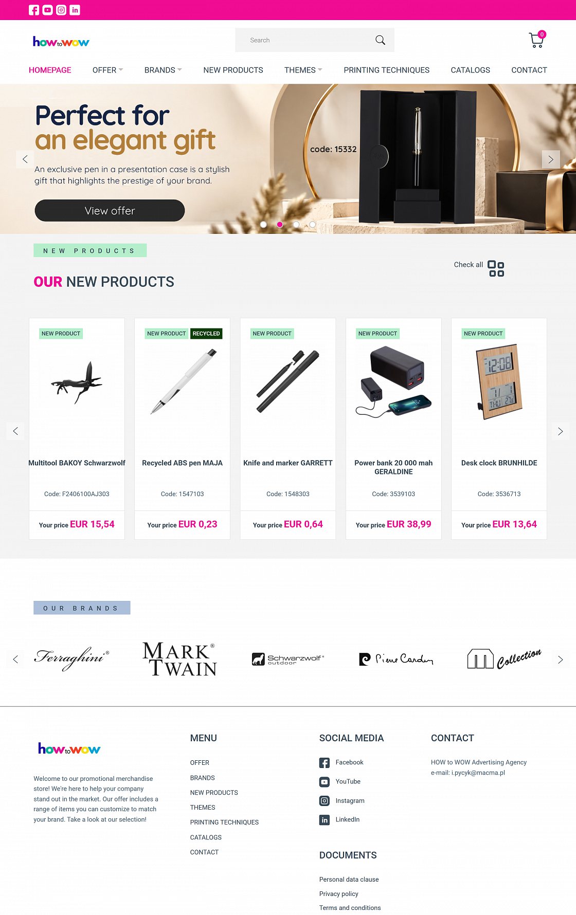 HOW to WOW – internationaler Werbeartikelkatalog – Desktop-Version, Ansicht 1