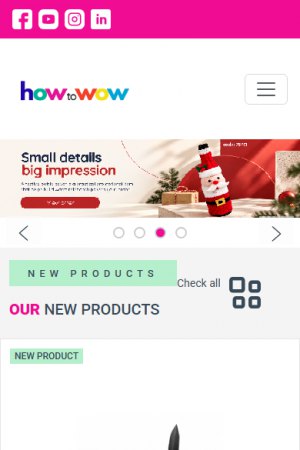 HOW to WOW – international promotional products catalogue – mobile screen 1