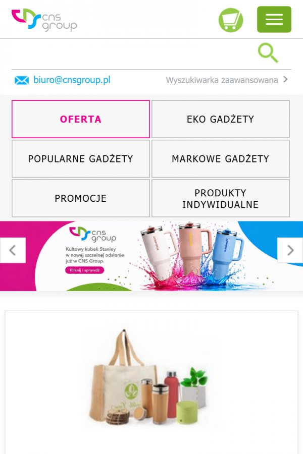 CNS Group – Website einer Werbeagentur – mobile Version, Ansicht 1