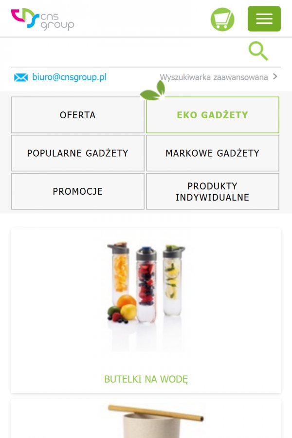 CNS Group – Website einer Werbeagentur – mobile Version, Ansicht 2