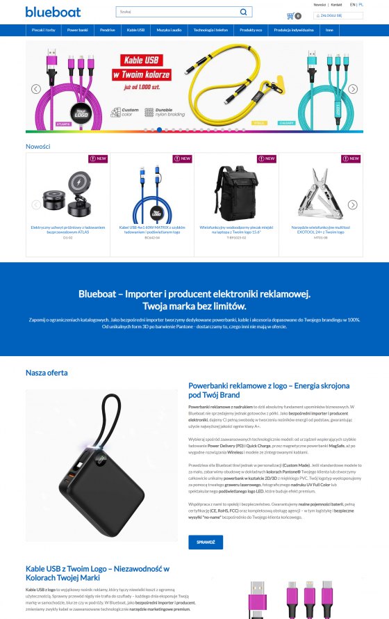 Blueboat – promotional electronics and branded gadgets – desktop screen 1
