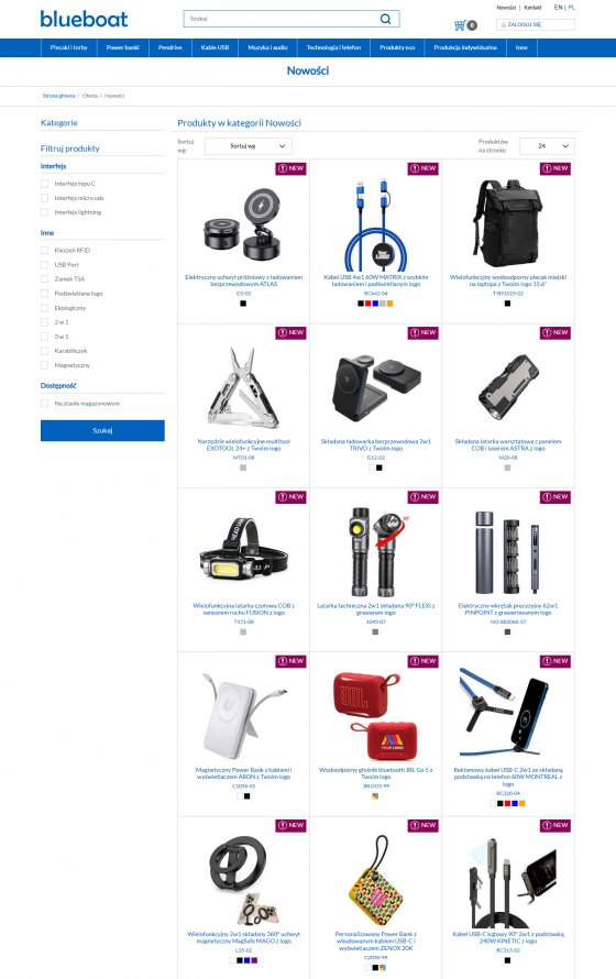 Blueboat – promotional electronics and branded gadgets – desktop screen 2