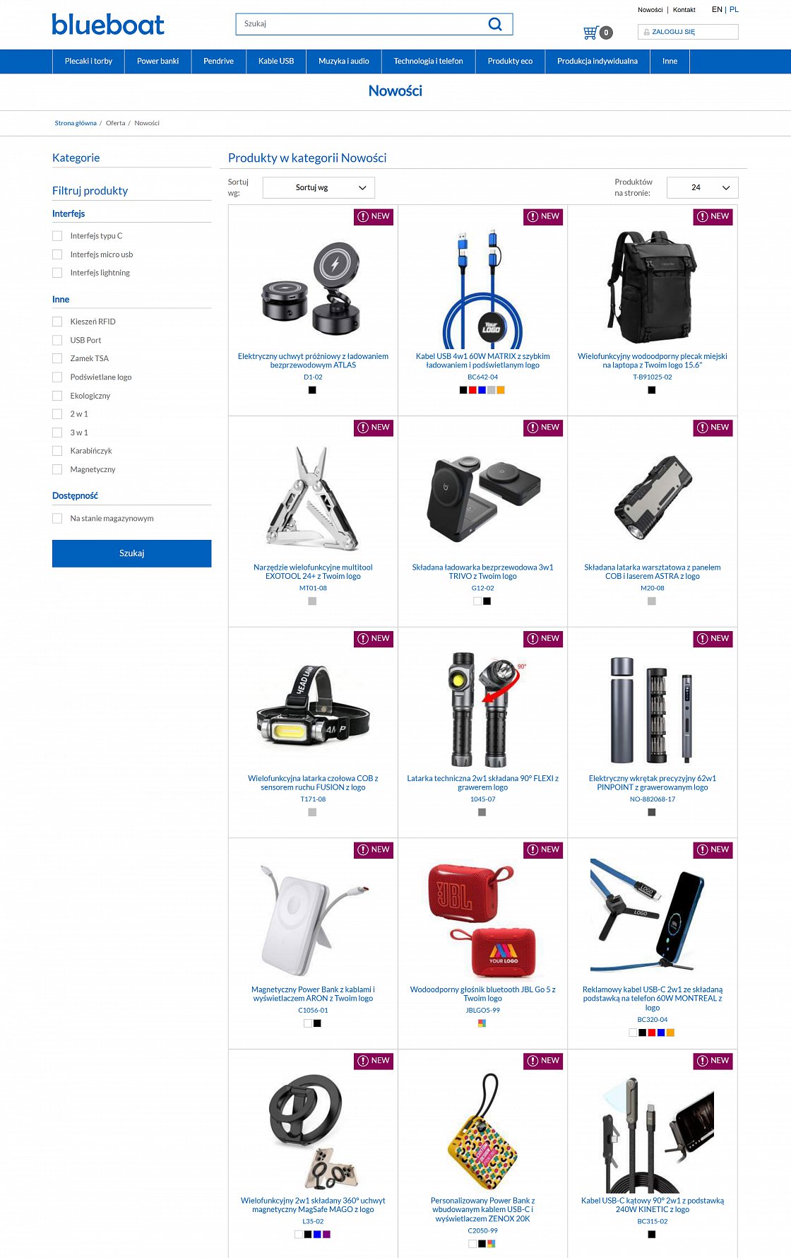 Blueboat – Werbeelektronik und Werbeartikel mit Logo – Desktop-Version, Ansicht 2