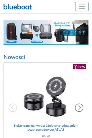 Blueboat – promotional electronics and branded gadgets – mobile screen 1