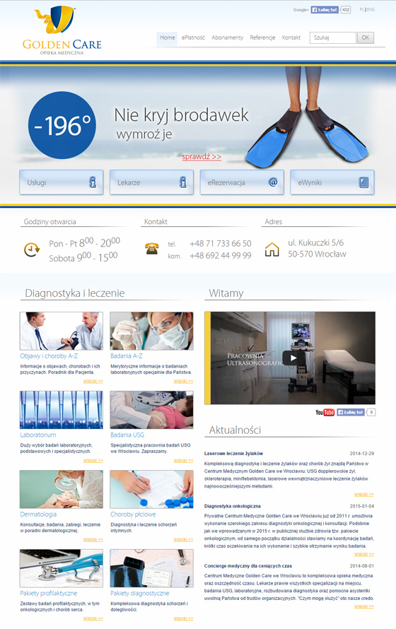 Golden Care – Desktop-Version, Ansicht 1