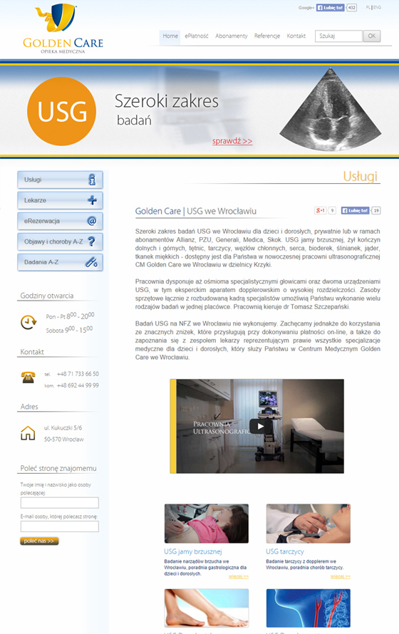 Golden Care – Desktop-Version, Ansicht 2